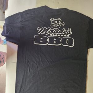 Maudes Black T-shirt Black and white Logo